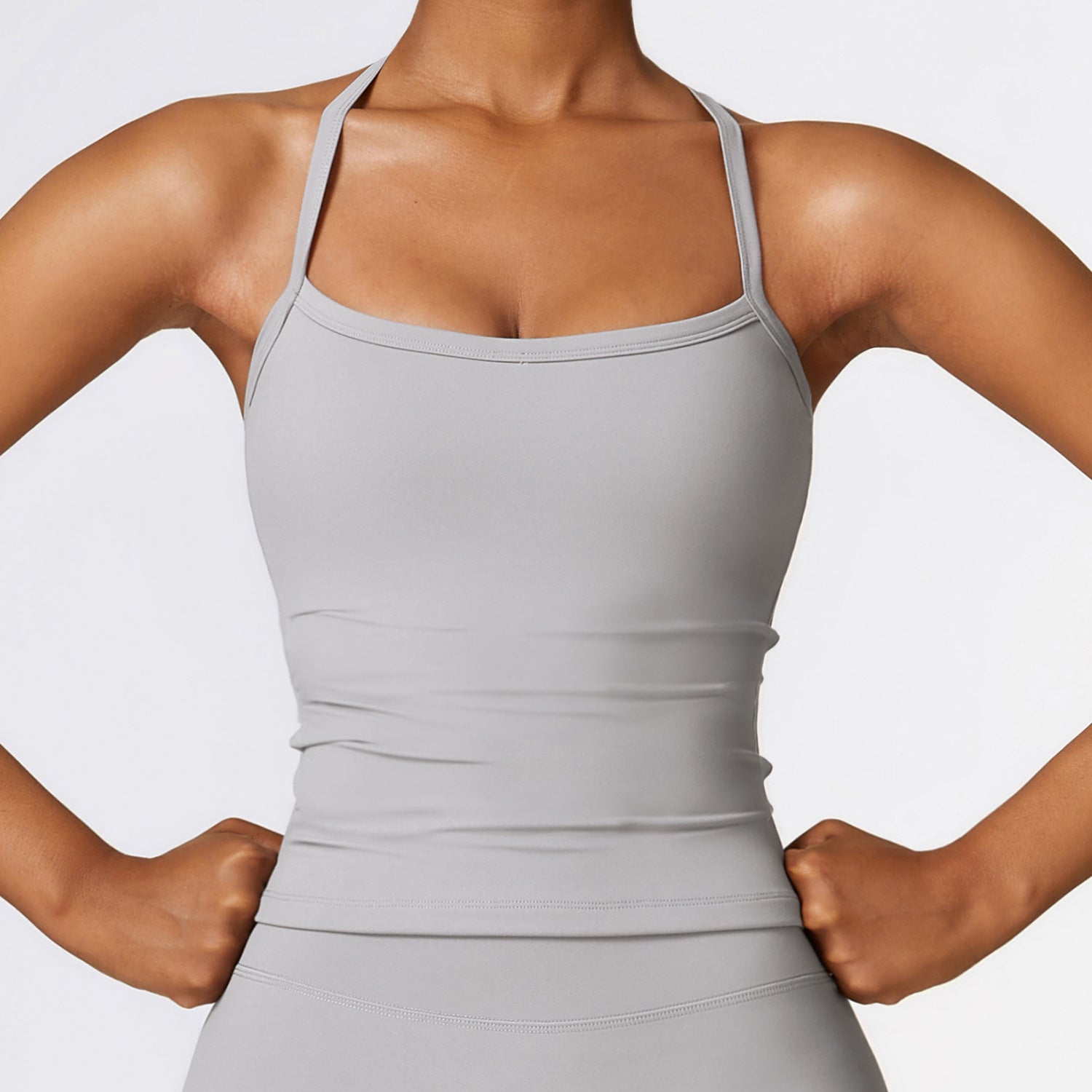 Brushed back yoga vest quick-drying fitness top outer wear running sports vest