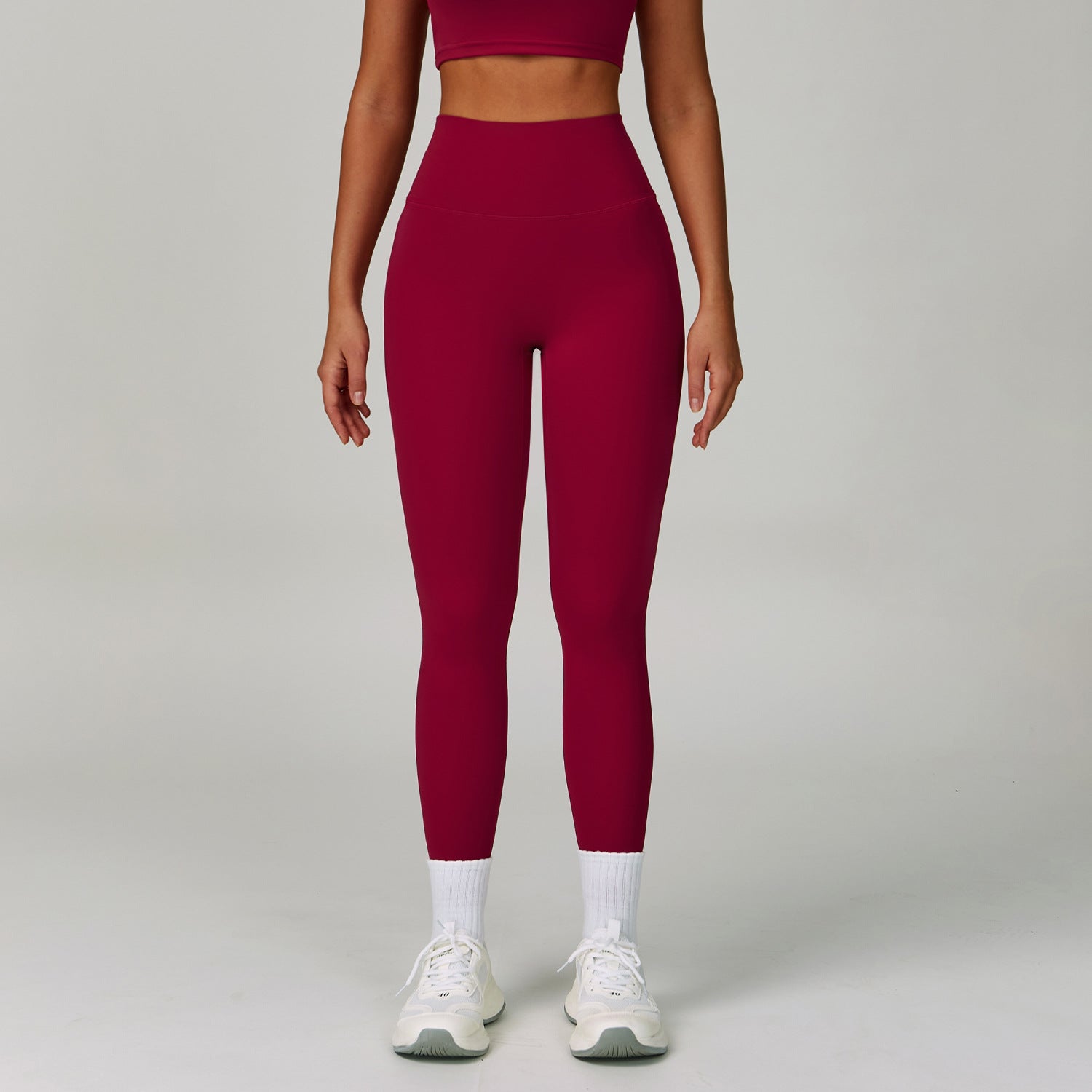 High waist hip lift fitness pants women's tight outdoor cycling sports running pants breathable quick-drying nude yoga pants