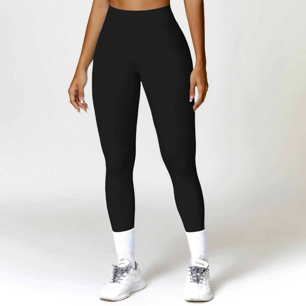 Quick-drying tight yoga pants, brushed tummy-control and hip-lifting high-waisted fitness pants, outdoor running sports pants