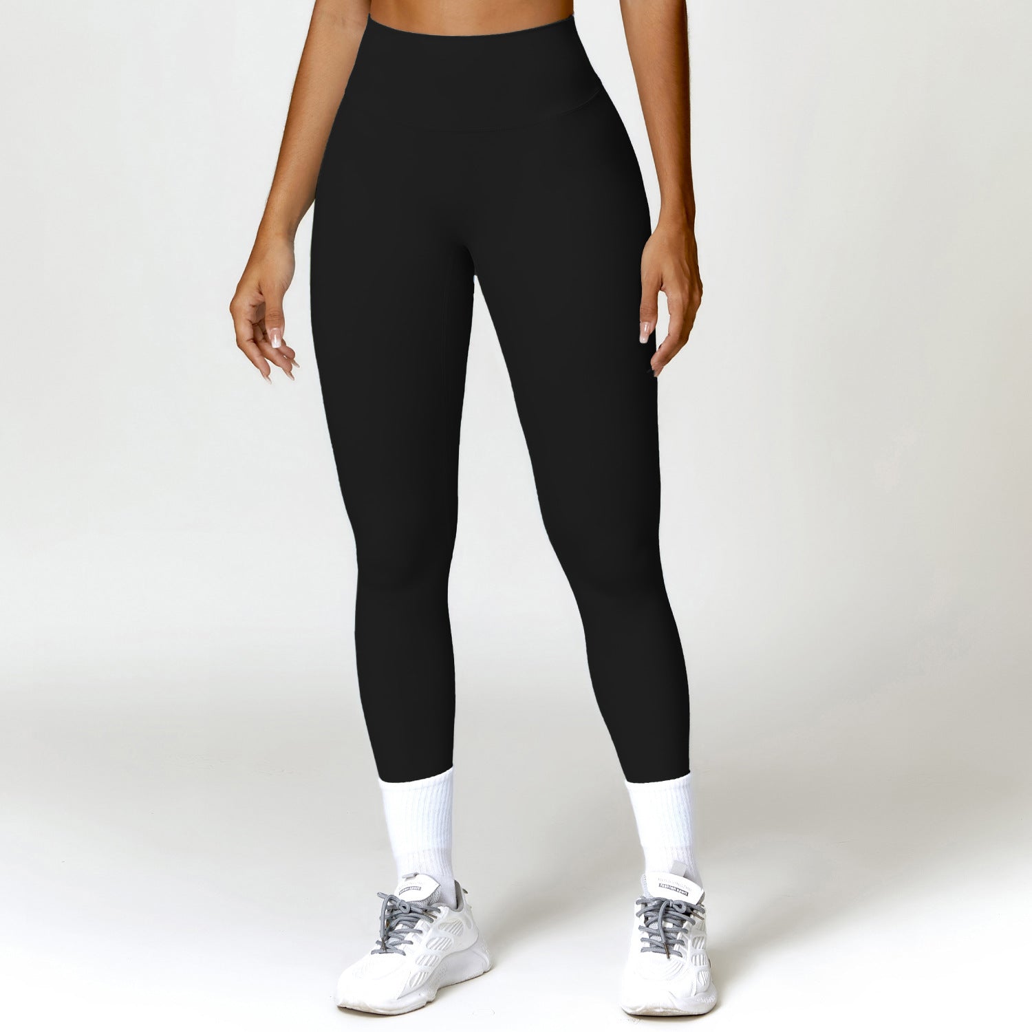 Quick-drying tight yoga pants, brushed tummy-control and hip-lifting high-waisted fitness pants, outdoor running sports pants