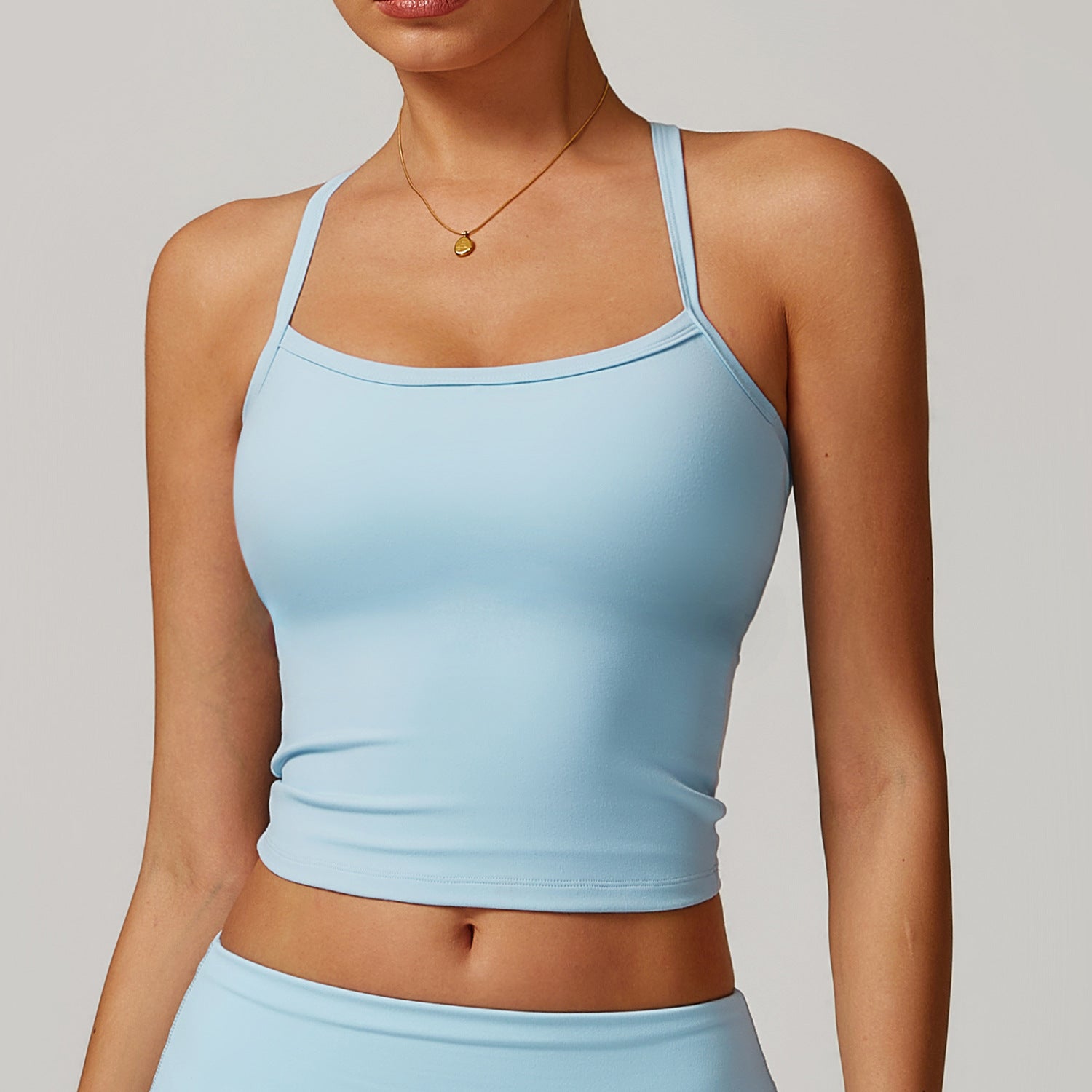 Brushed back yoga vest quick-drying fitness top outer wear running sports vest
