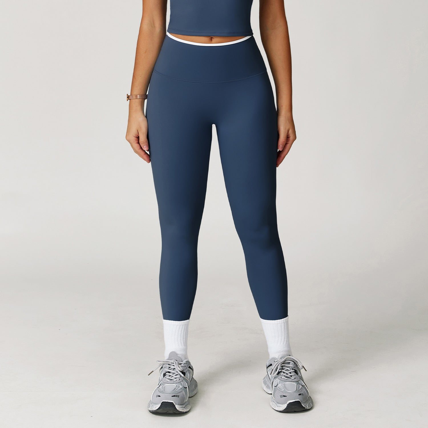 Nude Yoga Pants High Waist Contrast Color Quick-Drying Pants Sports Running Fitness Tights