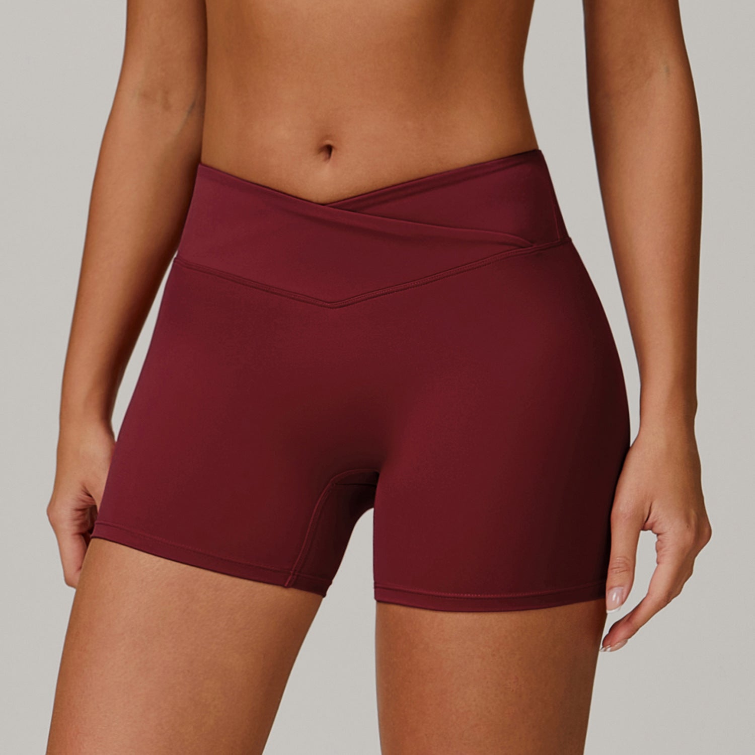 Nude Cross High Waist Yoga Shorts Peach Tight Hip Lifting Sports Shorts Women's Outerwear Fitness Pants