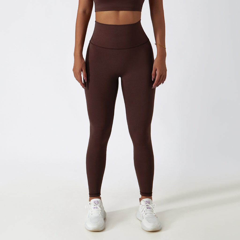 High waist hip lift fitness pants women's tight outdoor cycling sports running pants breathable quick-drying nude yoga pants