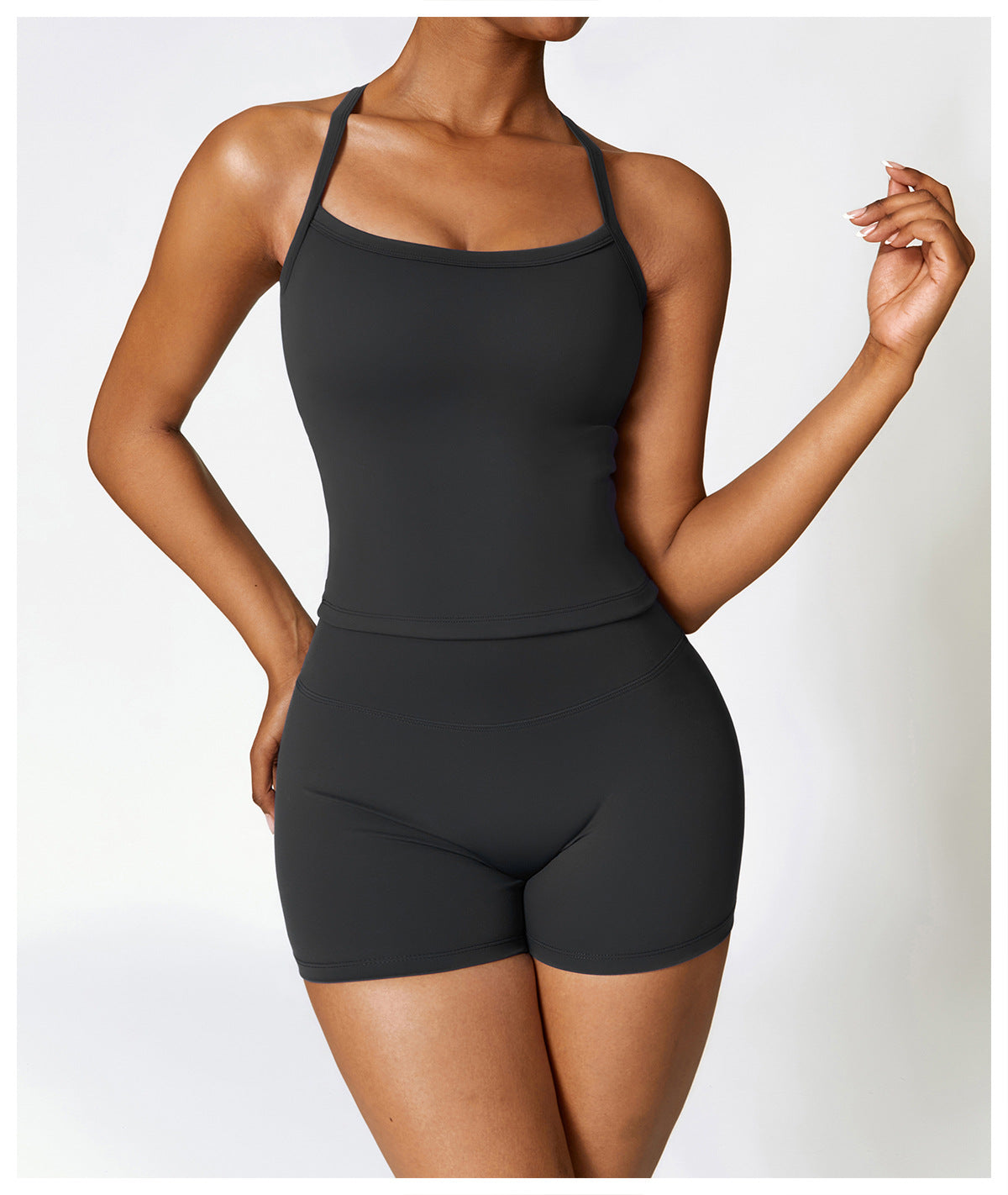European and American sanded tight yoga shorts women's high waist tummy control fitness pants hip lifting running shorts