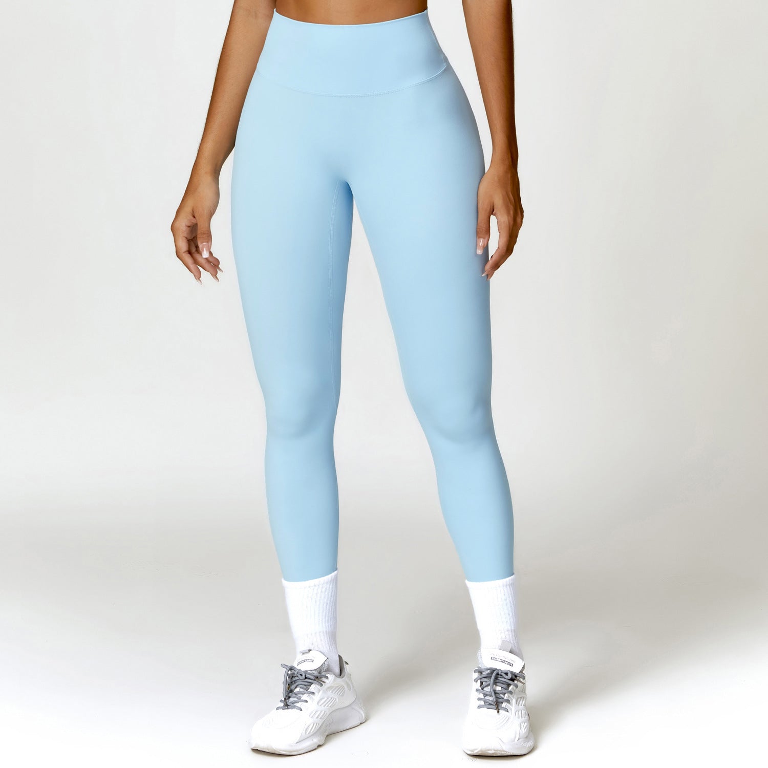 Quick-drying tight yoga pants, brushed tummy-control and hip-lifting high-waisted fitness pants, outdoor running sports pants