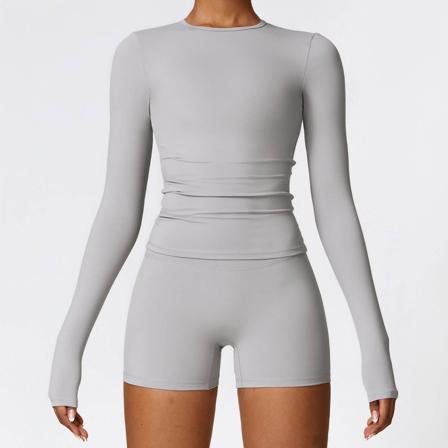 Winter brushed long-sleeved yoga clothes high-intensity fitness clothes Pilates running sports long-sleeved tops