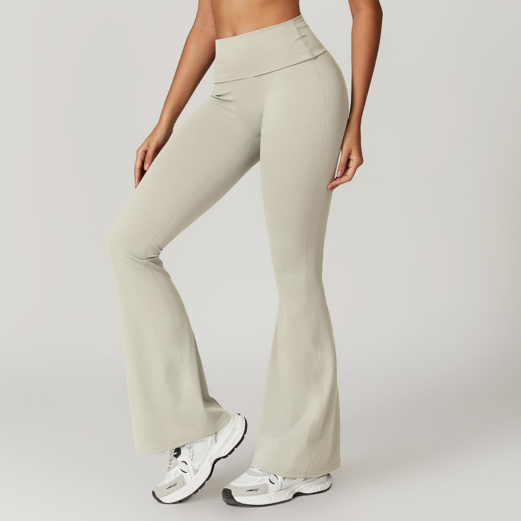 European and American high-waisted hip-lifting yoga pants, casual tight-fitting wide-leg flared pants, sports fitness outerwear trousers