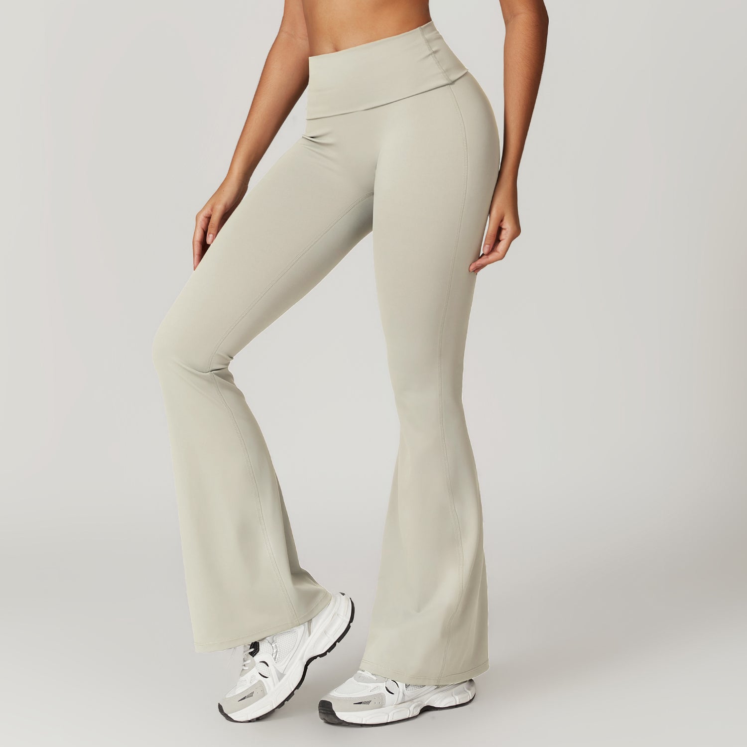 European and American high-waisted hip-lifting yoga pants, casual tight-fitting wide-leg flared pants, sports fitness outerwear trousers