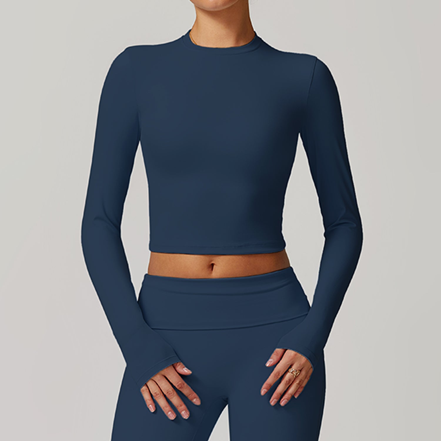Tight back yoga tops slim long-sleeved T-shirts outdoor sports tops women's fitness yoga clothes