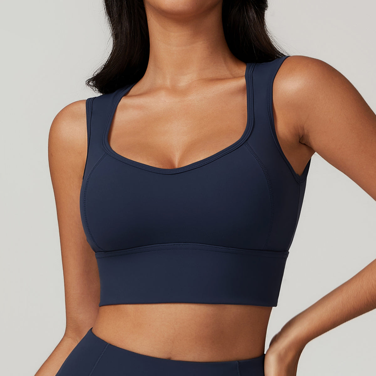 Brushed beautiful back one-piece sports bra for women shockproof gathered yoga bra running fitness vest