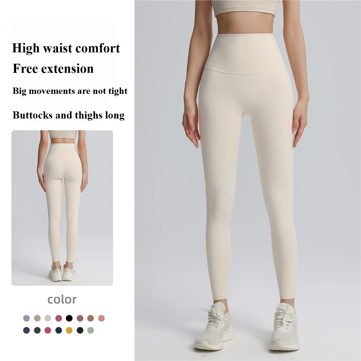 Cropped yoga pants, sports, outdoor high-waisted abdominal fitness, high-elasticity running, yoga clothes, women's summer, light and thin, no embarrassing line