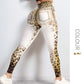 Sexy Leopard Print Yoga Leggings with Pockets - Slimming & Hip-Lifting Non-Shifting Pattern Soft Fabric Versatile Outer Wear Leggings for Women