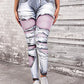 High-Waisted Denim-Like Yoga Leggings - Slimming, Elastic Comfort for Commute and Daily Wear