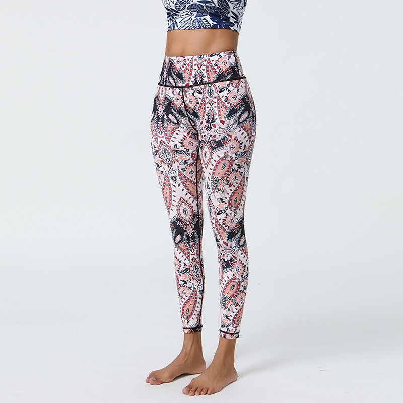 High Support Printed Yoga Pants with Long-Lasting Diverse Prints, Elastic Comfort for Gym & Outdoor Wear