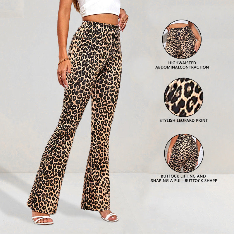 Sexy Leopard Print Yoga Leggings with High Support, Muscle Compression, Slimming & Hip-Lifting, Non-Shifting Pattern for Gym Training and Fitness