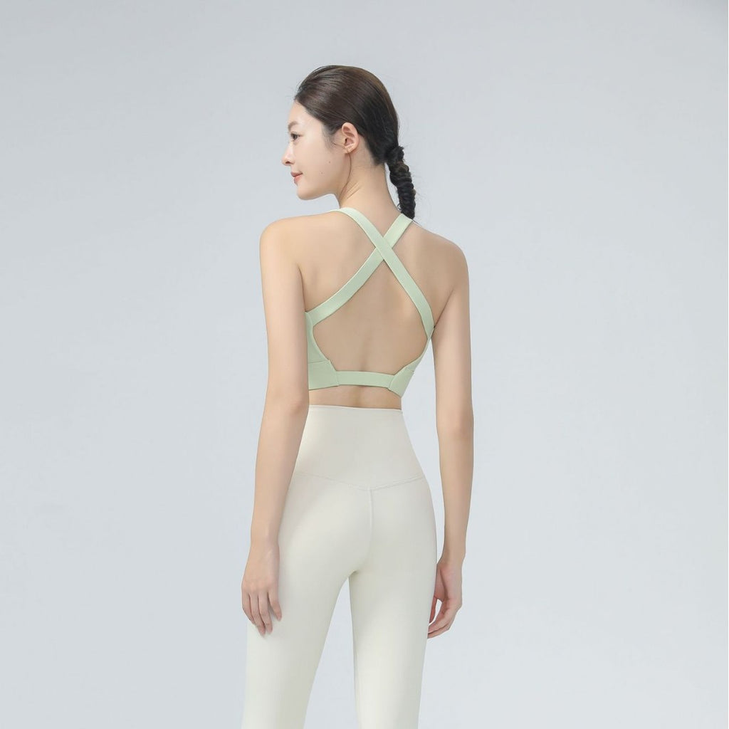 High-strength anti-sagging bra crossover beauty vest sports running yoga bra shockproof gathering underwear Pilates