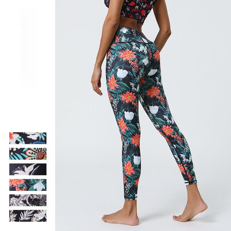 Diverse Prints High Support Elastic Yoga Pants for Gym - Long-Lasting Non-Shifting Prints & Muscle Compression Wear