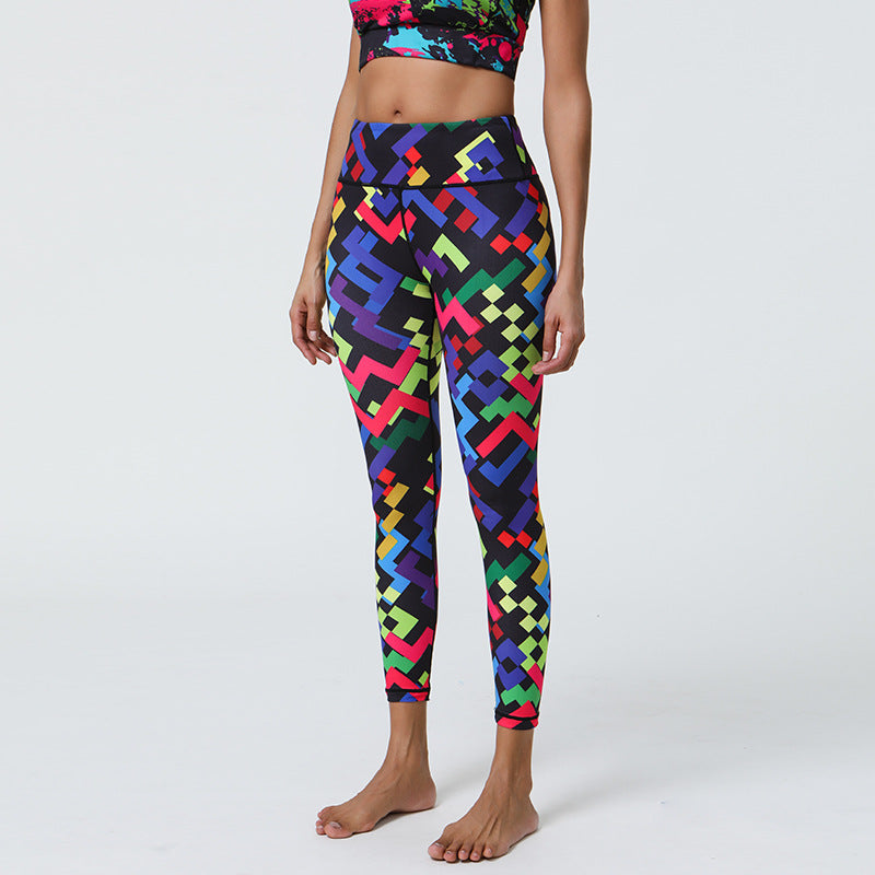 Diverse Prints Long-Lasting Printed Yoga Pants with High Support & Muscle Compression for Fitness Enthusiasts