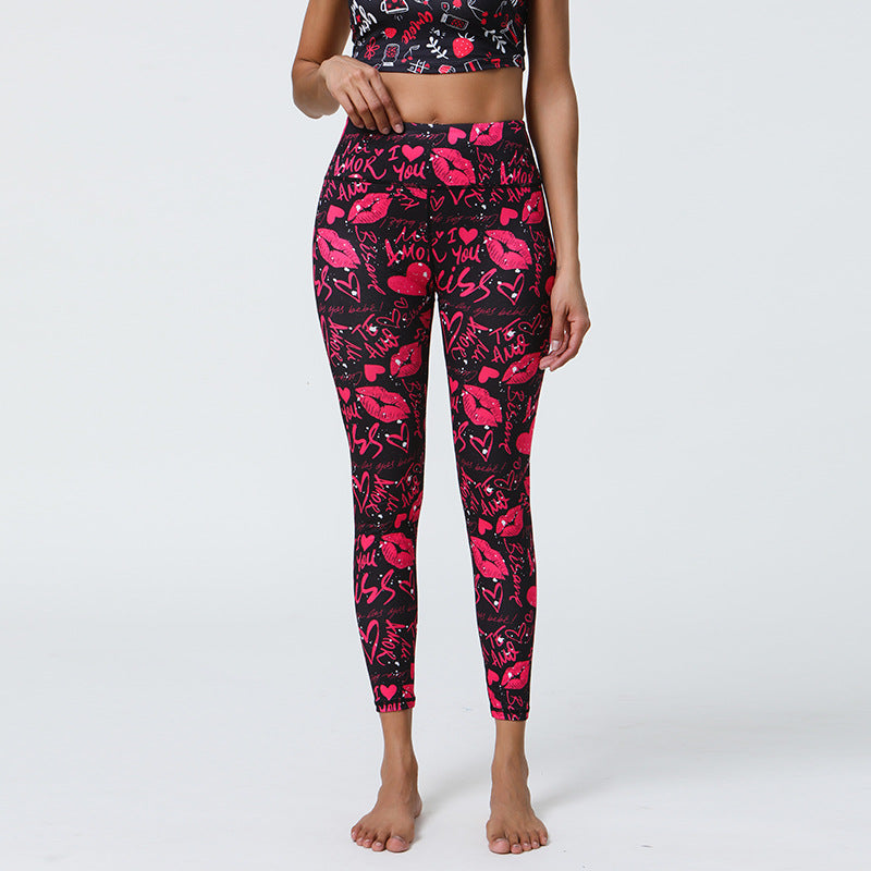 Printed Yoga Pants with Long-Lasting Prints & Breathable Comfort