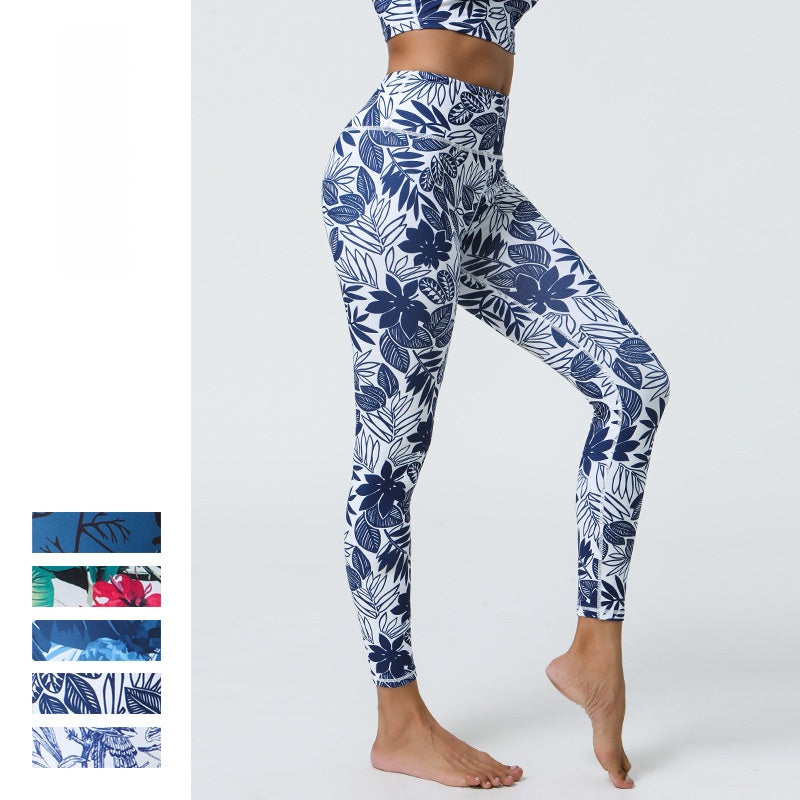 High Support Printed Yoga Leggings with Non-Shifting & Color-Fast Prints for Gym & Daily Wear