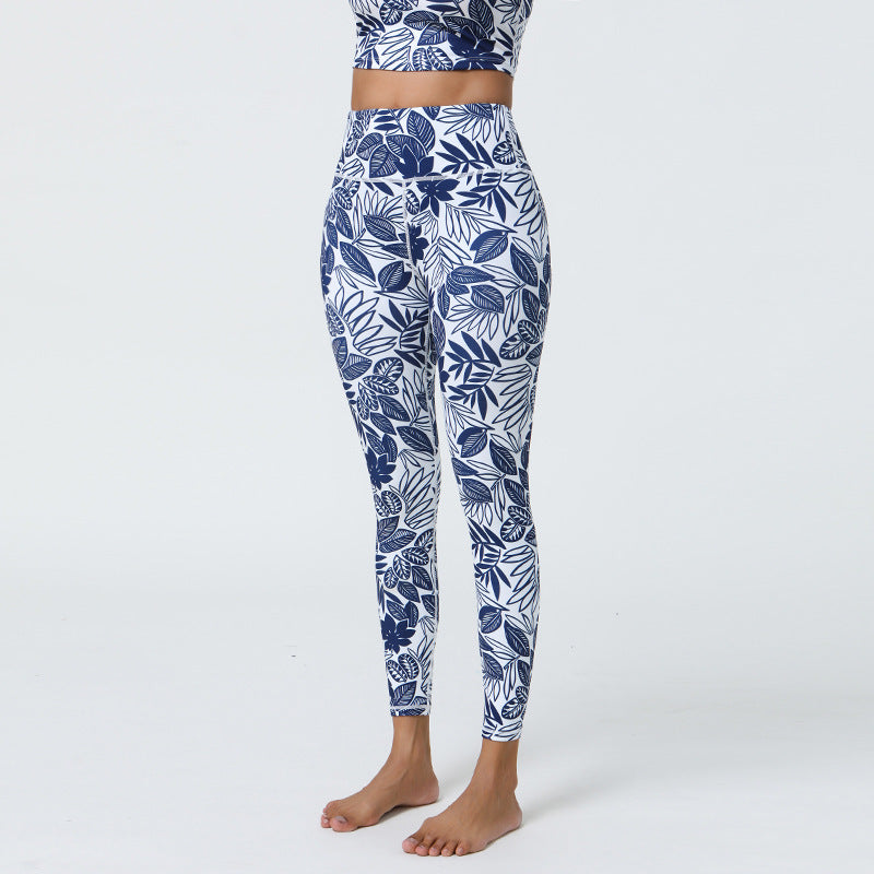 High Support Printed Yoga Leggings with Non-Shifting & Color-Fast Prints for Gym & Daily Wear
