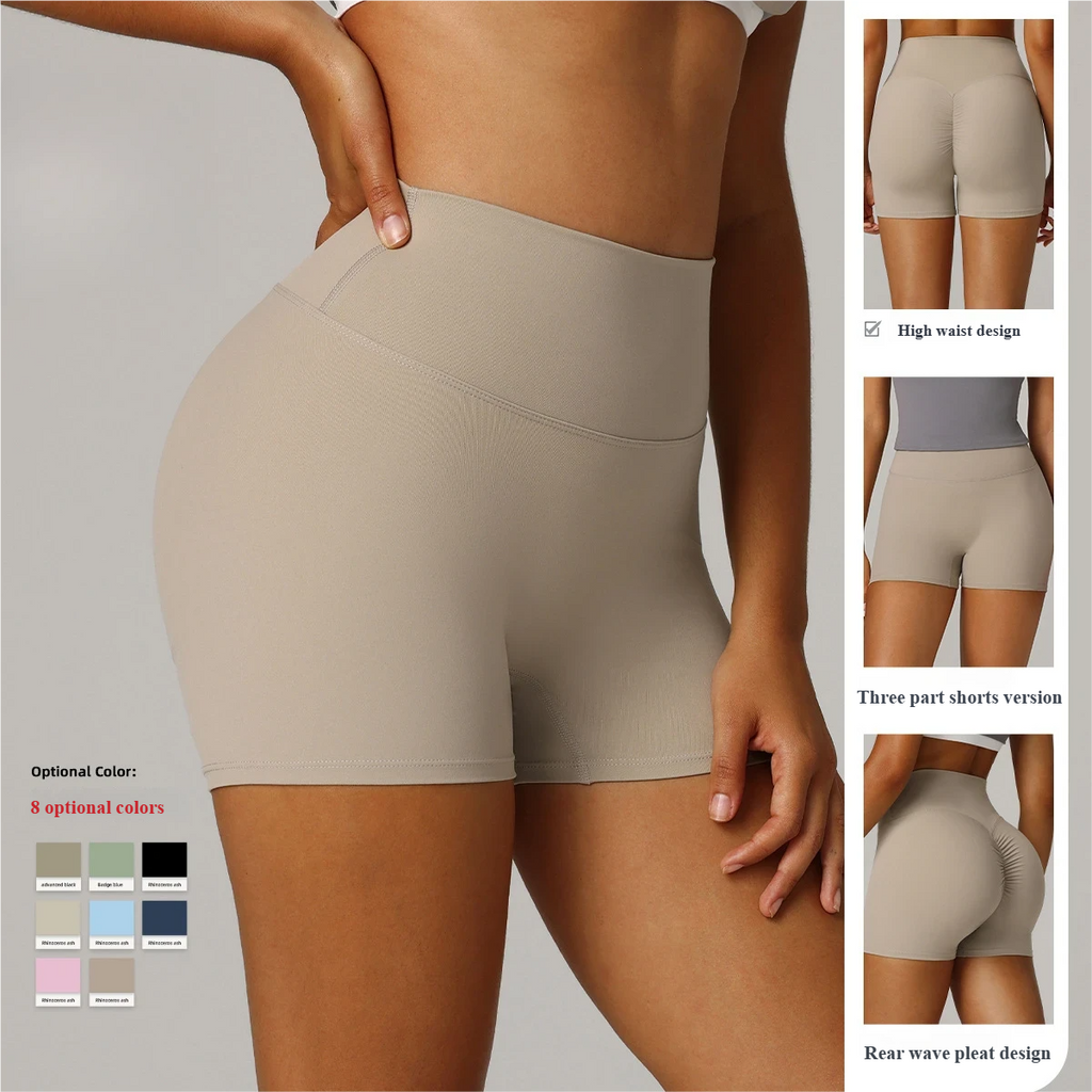 European and American cross-border Amazon specializes in three-point yoga shorts for women, high waist, hip lifting, running, quick-drying, breathable cycling shorts