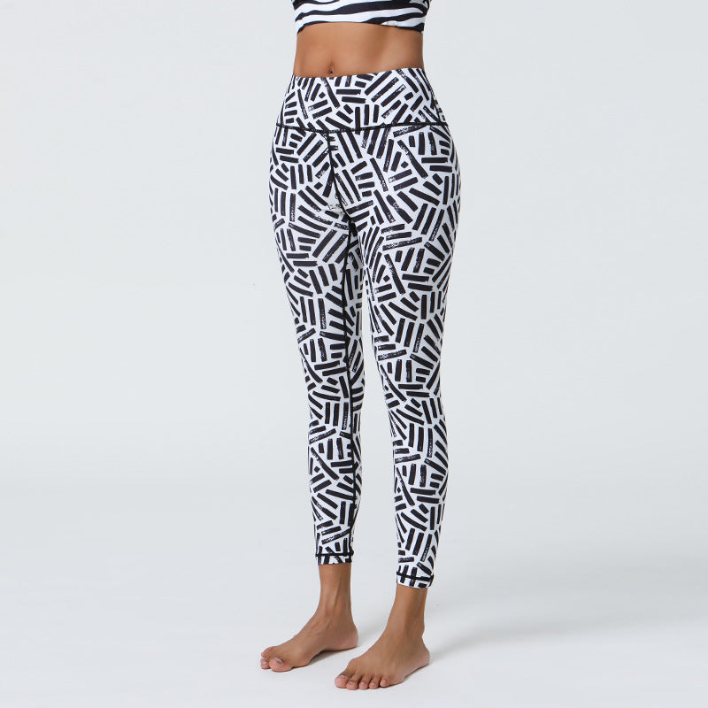 High-Waisted Printing Yoga Pants with Long-Lasting Prints & Four-Way Stretch