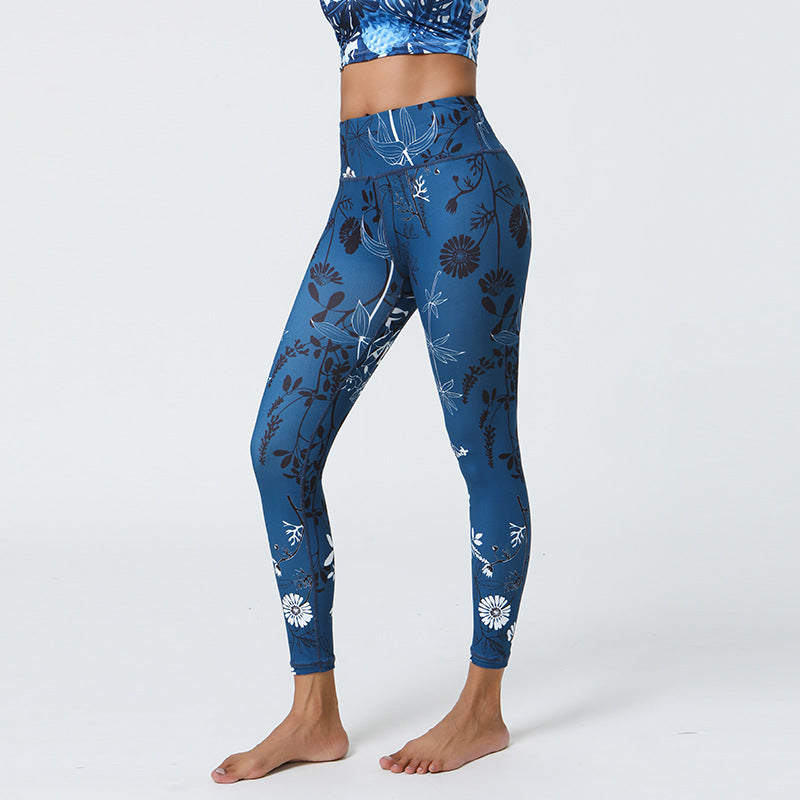 High Support Printed Yoga Leggings with Non-Shifting & Color-Fast Prints for Gym & Daily Wear
