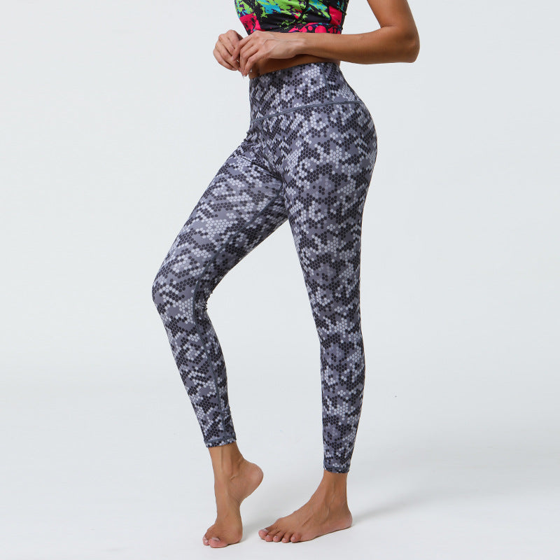 High Support Muscle Compression Printed Yoga Pants with Long-Lasting Diverse Prints for Gym & Outer Wear