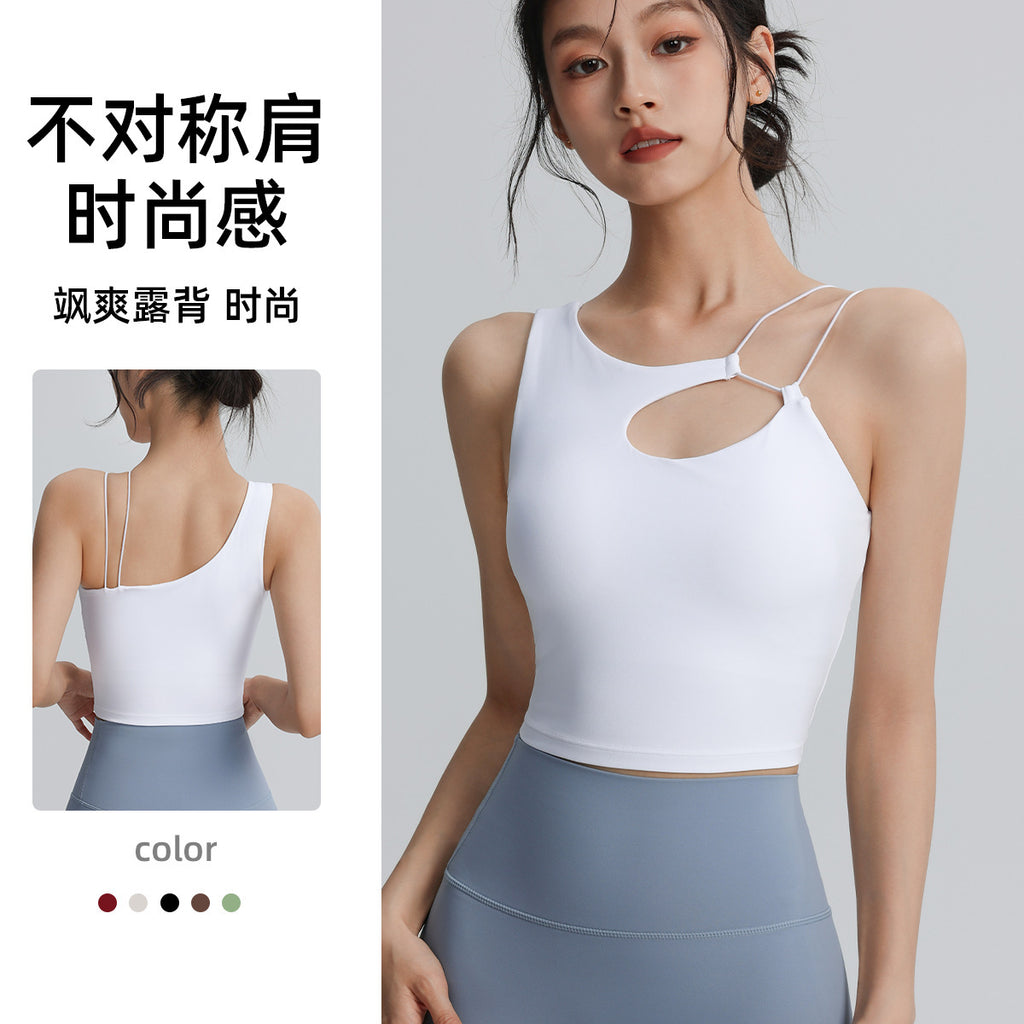 Sports bras, women's yoga vests, high-intensity shock-absorbing running, fitness bras, gathering, wearing Pilates tops
