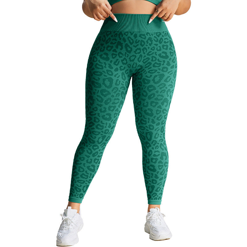Sexy Leopard Print Yoga Leggings for Gym Training with High Support, Muscle Compression, and Non-Shifting Pattern – Slimming, Lightweight, and Versatile Outer Wear