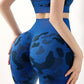 High Support Muscle Compression Camouflage Yoga Leggings for Gym