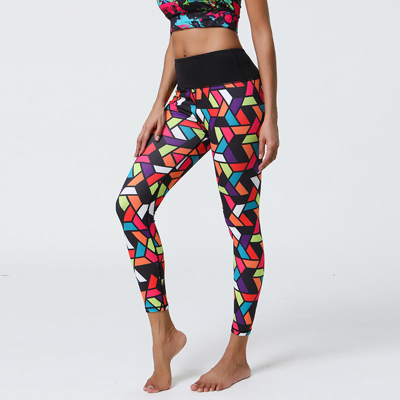 High Support Printed Yoga Leggings with Long-Lasting Prints & Muscle Compression