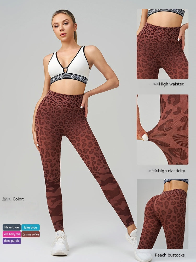 Sexy Leopard Print Yoga Leggings for Gym - Slimming & Hip-Lifting, High Support, Moisture-Wicking Fitness Pants