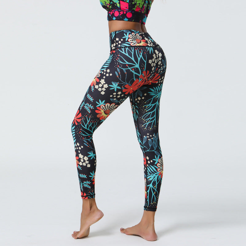 Diverse Prints High Support Elastic Yoga Pants for Gym - Long-Lasting Non-Shifting Prints & Muscle Compression Wear