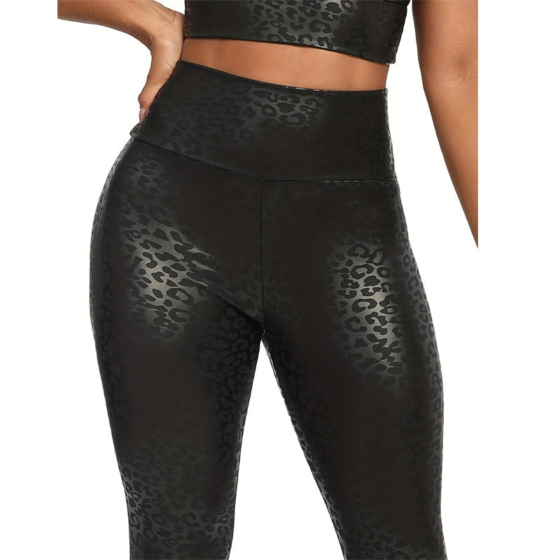 Sexy Leopard Print High Support Yoga Leggings for Gym & Versatile Wear