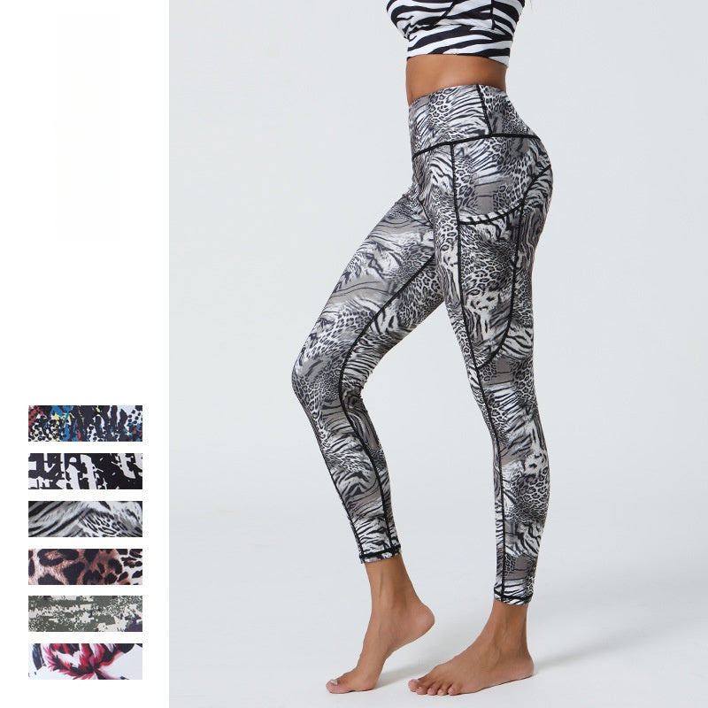 Fashionable Eye-Catching Printing Yoga Pants with Long-Lasting Diverse Prints, High Support Elastic Comfort for Gym and Versatile Outer Wear