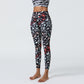 Sexy Leopard Print High Support Yoga Leggings for Gym Training with Non-Shifting Pattern and Slimming Hip-Lifting
