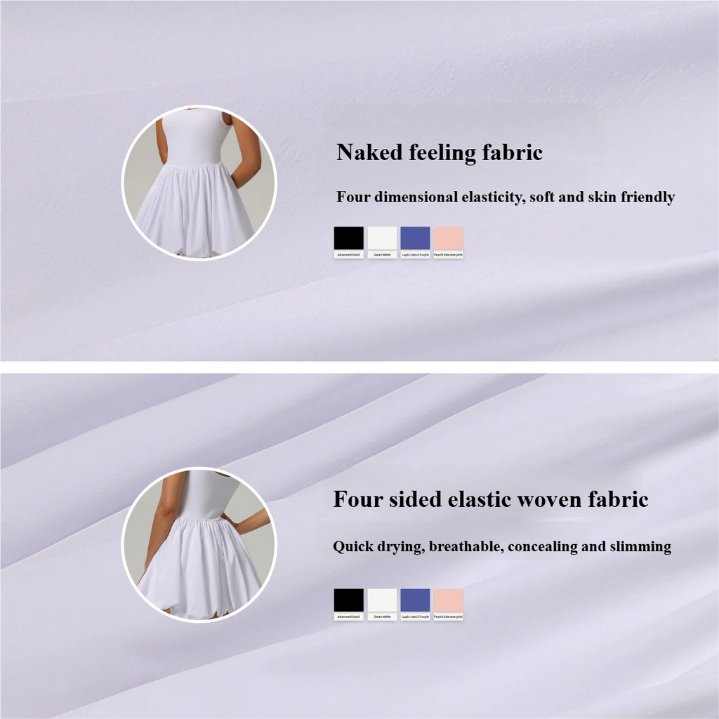 Nude fake two-piece sports dress women's anti-exposure base outdoor running fitness tennis skirt