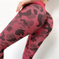 High Support Muscle Compression Camouflage Yoga Leggings for Gym