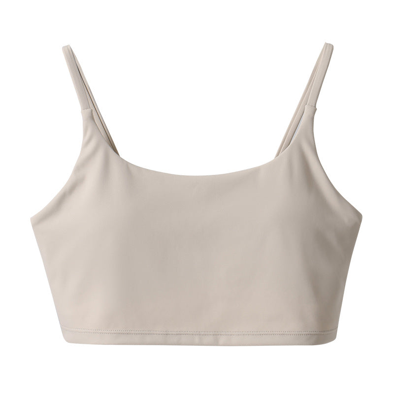 Women's suspender sports bra with chest pads sexy back fitness bra nude wear Pilates yoga wear tops