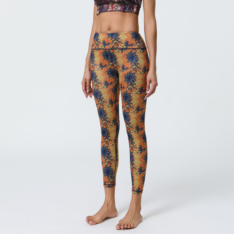 Printed Yoga Leggings with Long-Lasting Prints & Muscle Compression