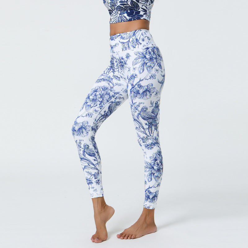 High Support Printed Yoga Leggings with Non-Shifting & Color-Fast Prints for Gym & Daily Wear