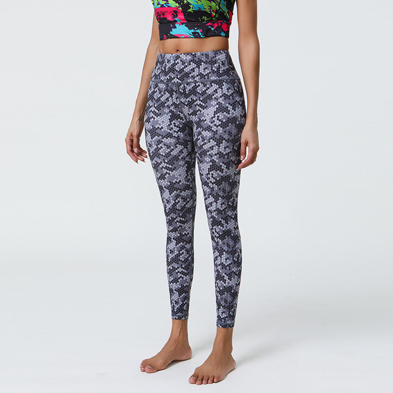 High Support Muscle Compression Printed Yoga Pants with Long-Lasting Diverse Prints for Gym & Outer Wear