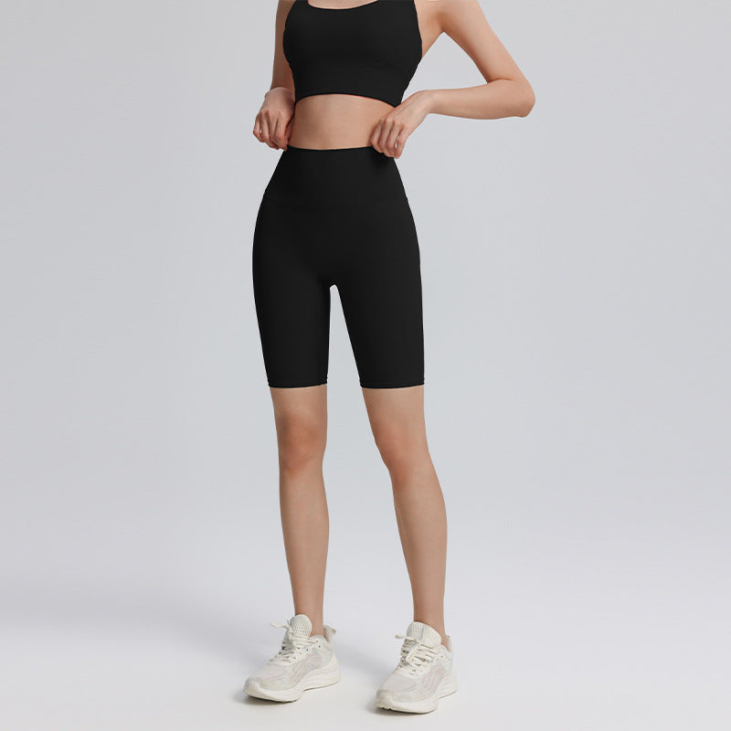 【Set】Beautiful back sports bra, five-point hollow yoga shorts, quick-drying, breathable yoga sports suit, women