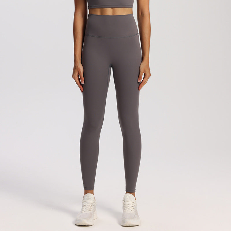 High-waisted hip lift, nude sports trousers, tight abdomen, professional quick-drying running, wearing fitness yoga pants, women