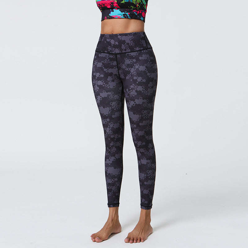 High Support Muscle Compression Printed Yoga Pants with Long-Lasting Diverse Prints for Gym & Outer Wear
