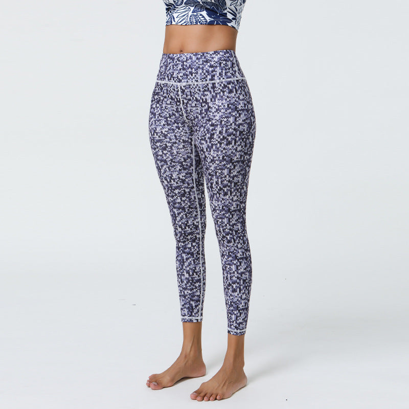 High Support Muscle Compression Printed Yoga Pants with Long-Lasting Diverse Prints for Gym & Outer Wear