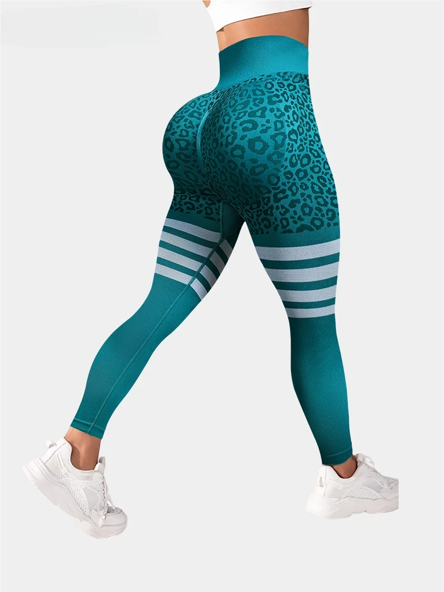 High-Waisted Sexy Leopard Print Yoga Leggings for Gym - Slimming & Hip-Lifting Non-Shifting Pattern Fitness Leggings with Muscle Compression